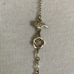 Bird flower detail chain necklace